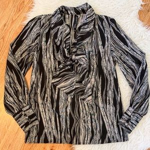 W118 by Walter Baker Patterned Pussy Bow Blouse XS